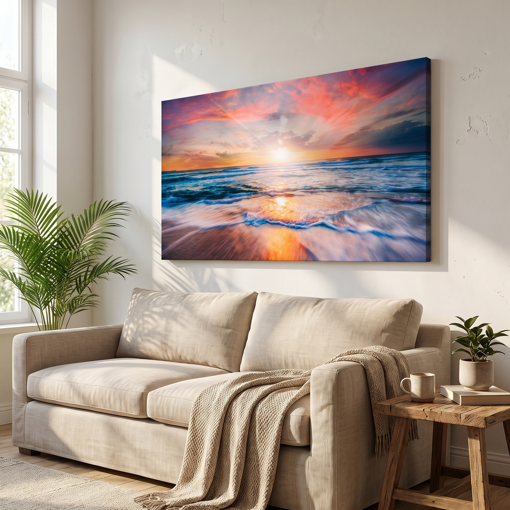 Sunrise Over The Horizon Canvas Wall Art