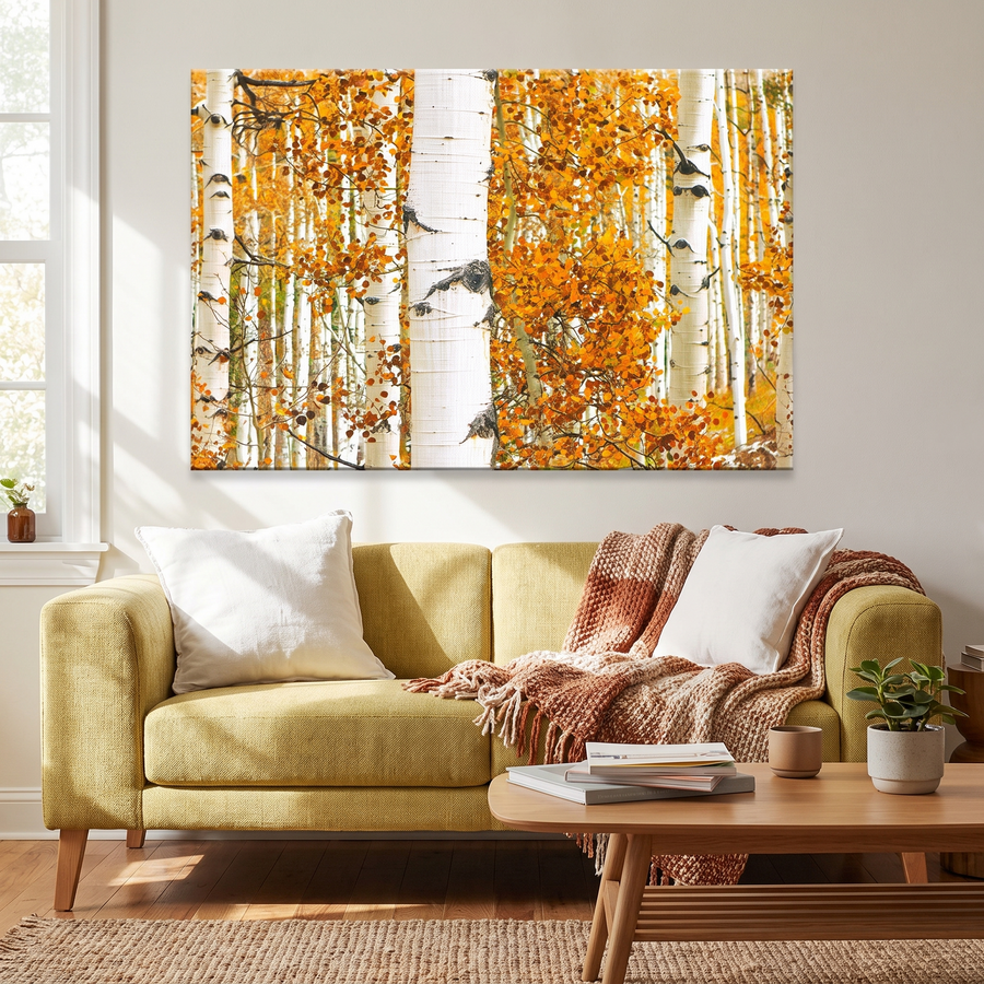 Autumn Tree Barks Canvas Wall Art