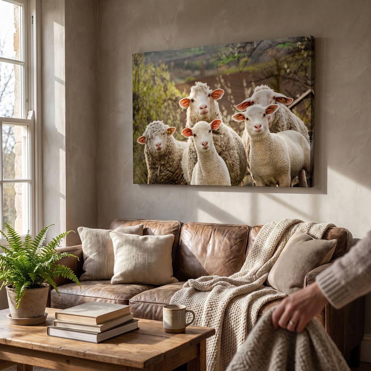 Curious Sheep Canvas Wall Art