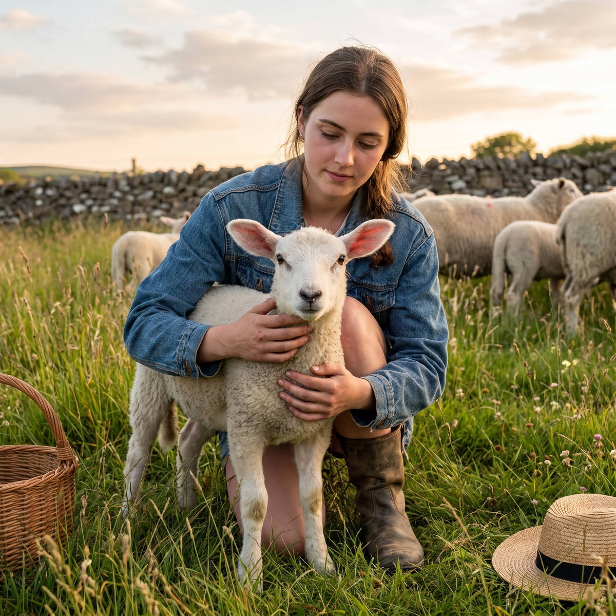 Curious Lamb Canvas Wall Art