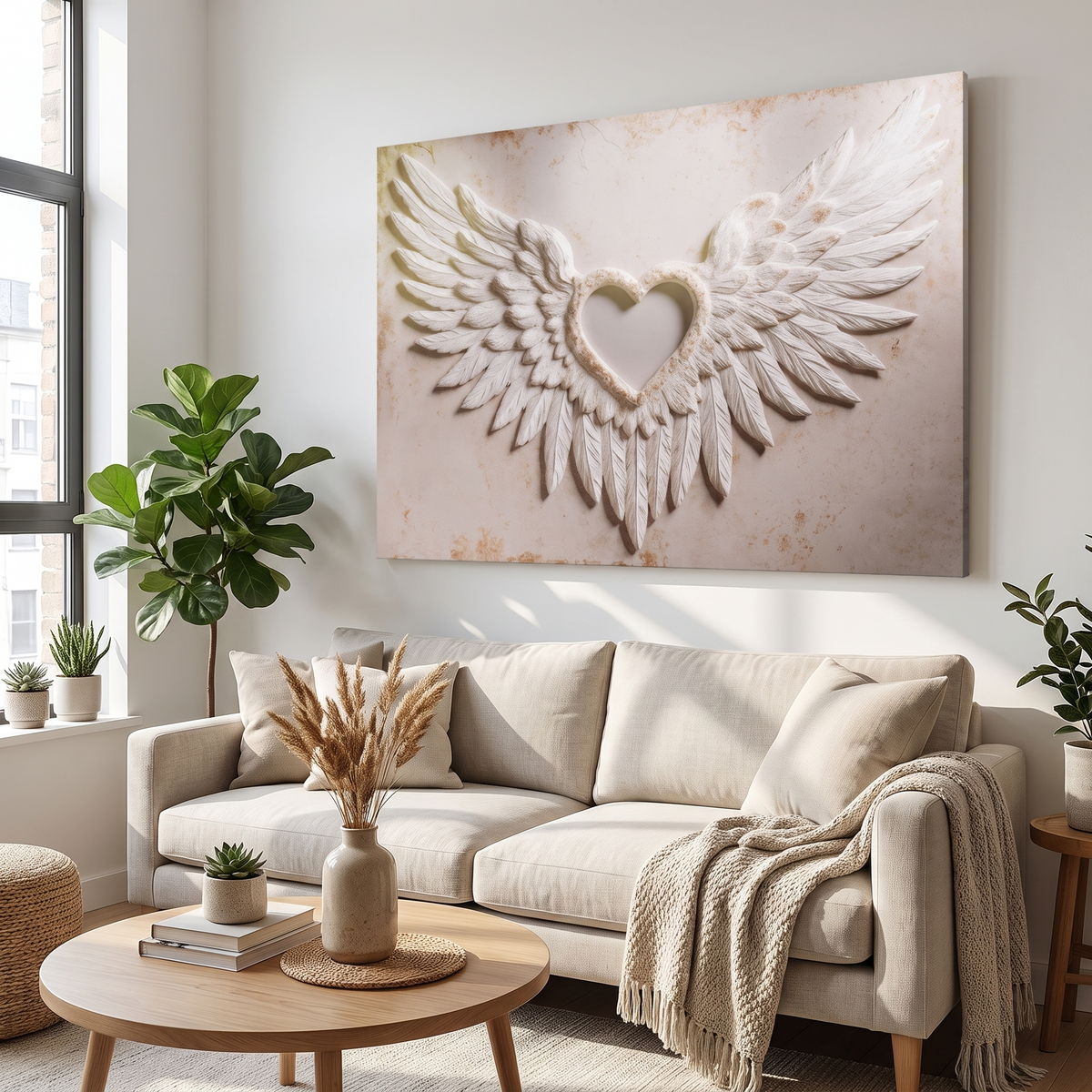 Wings of Love Abstract Canvas Wall Art II, Arrives Ready to Hang