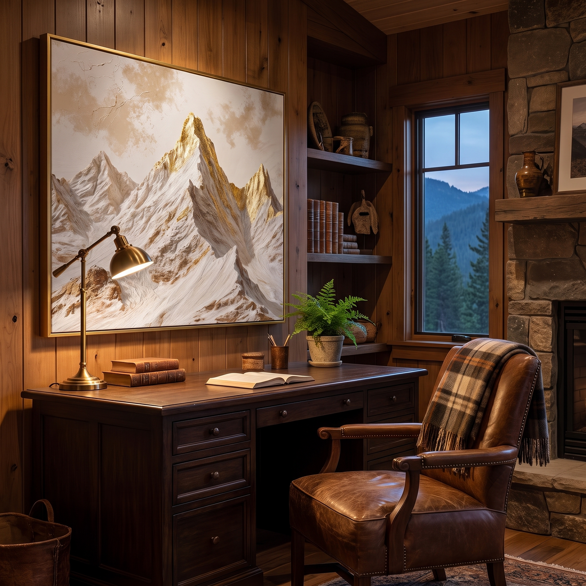 Golden Peaks Canvas Wall Art, A Bold Focal Point