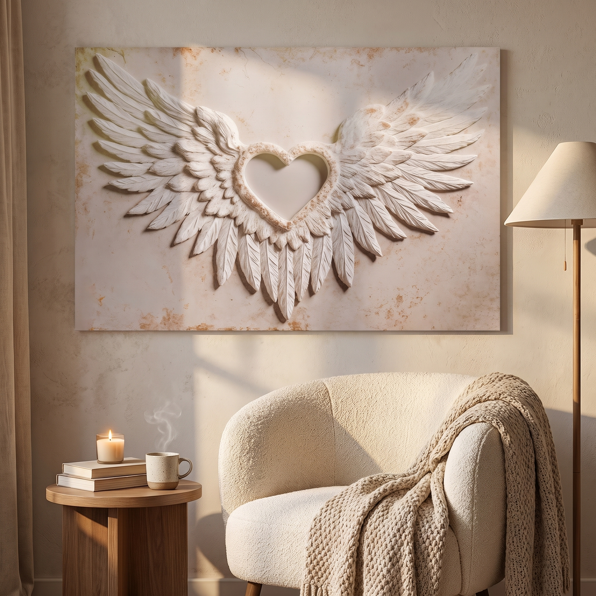 Wings of Love Abstract Canvas Wall Art II, A Soft Touch of Romance