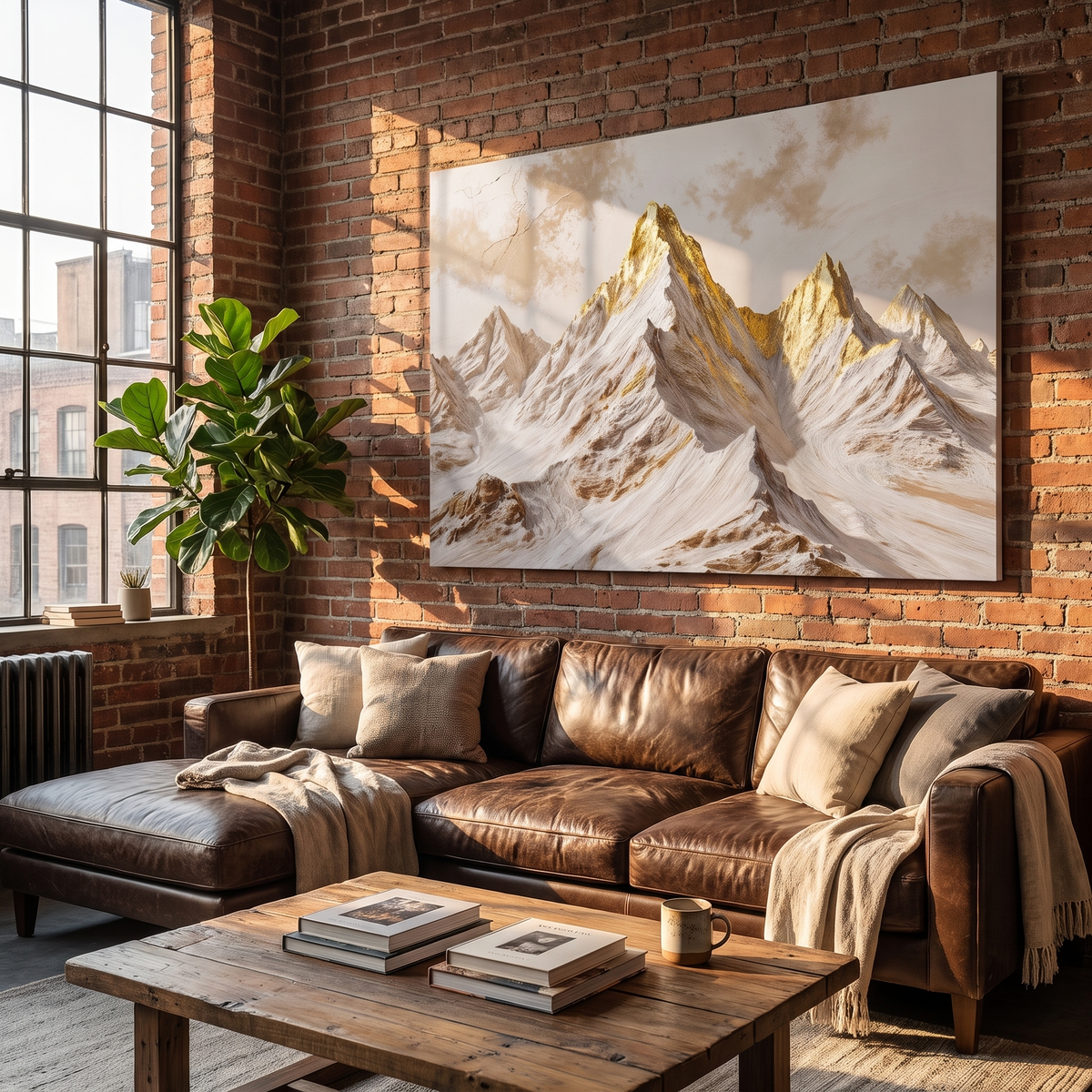 Golden Peaks Canvas Wall Art