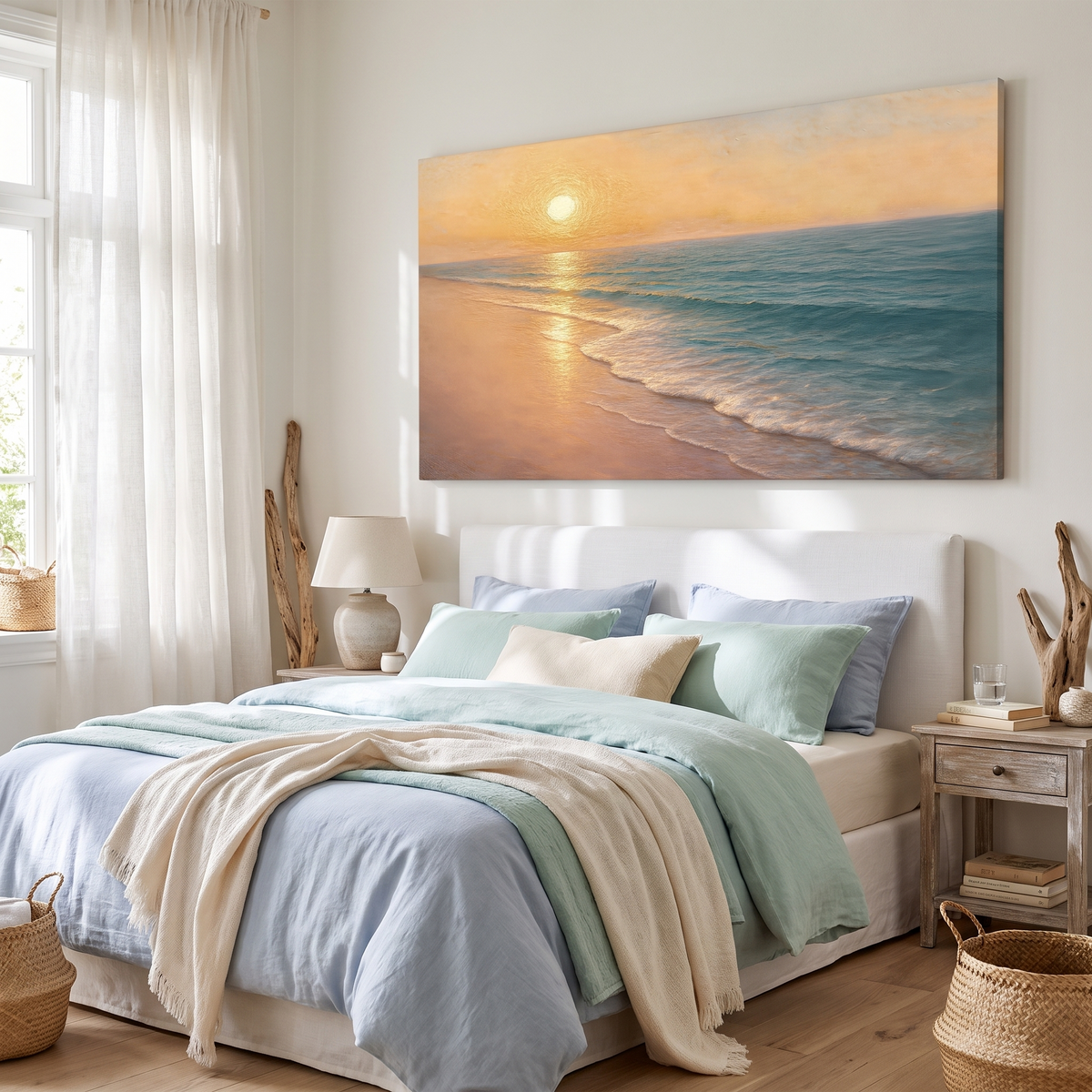 Beach Shoreline Coastal Canvas Wall Art IV