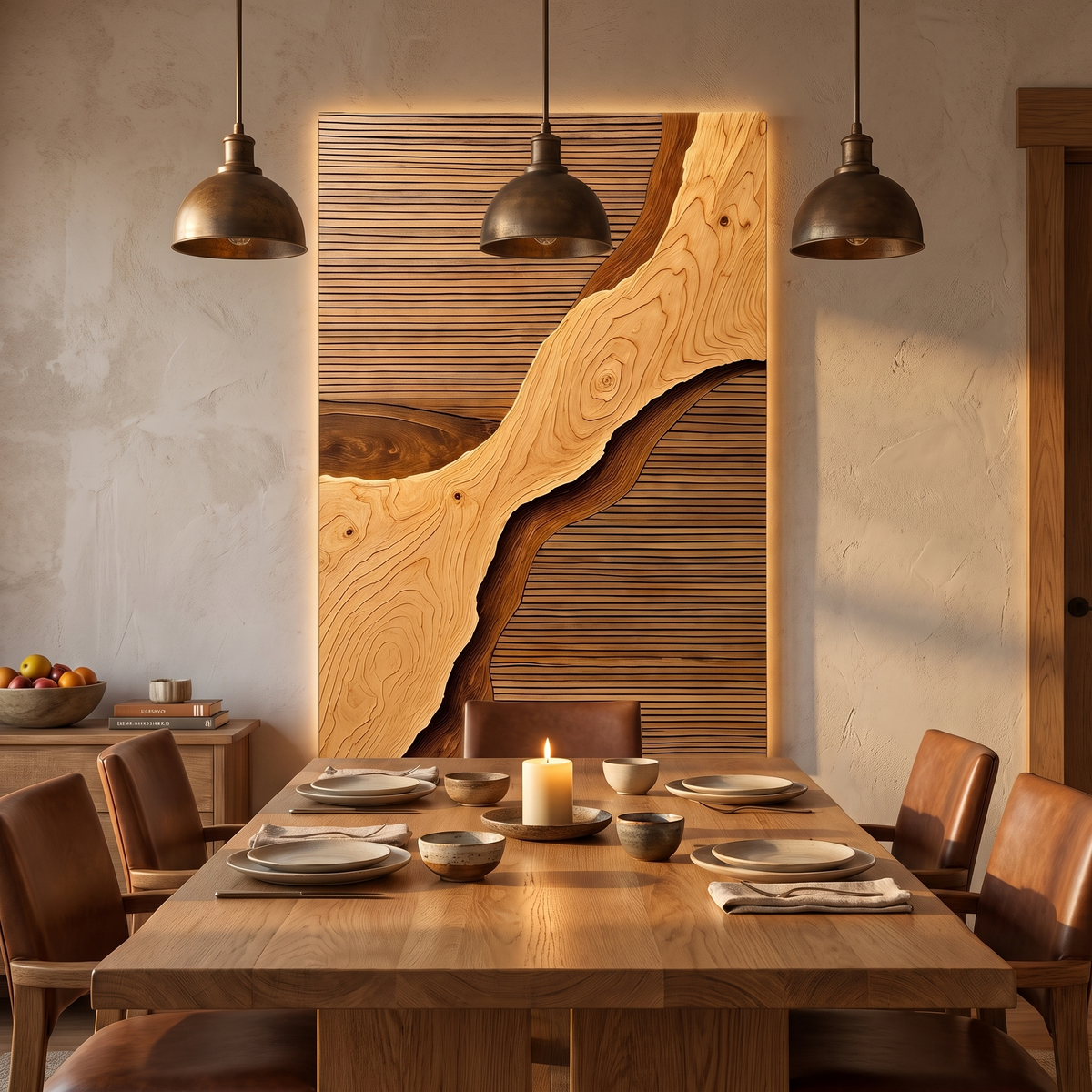 Wood Rift Canvas Wall Art, Natural Warmth, Modern Scale