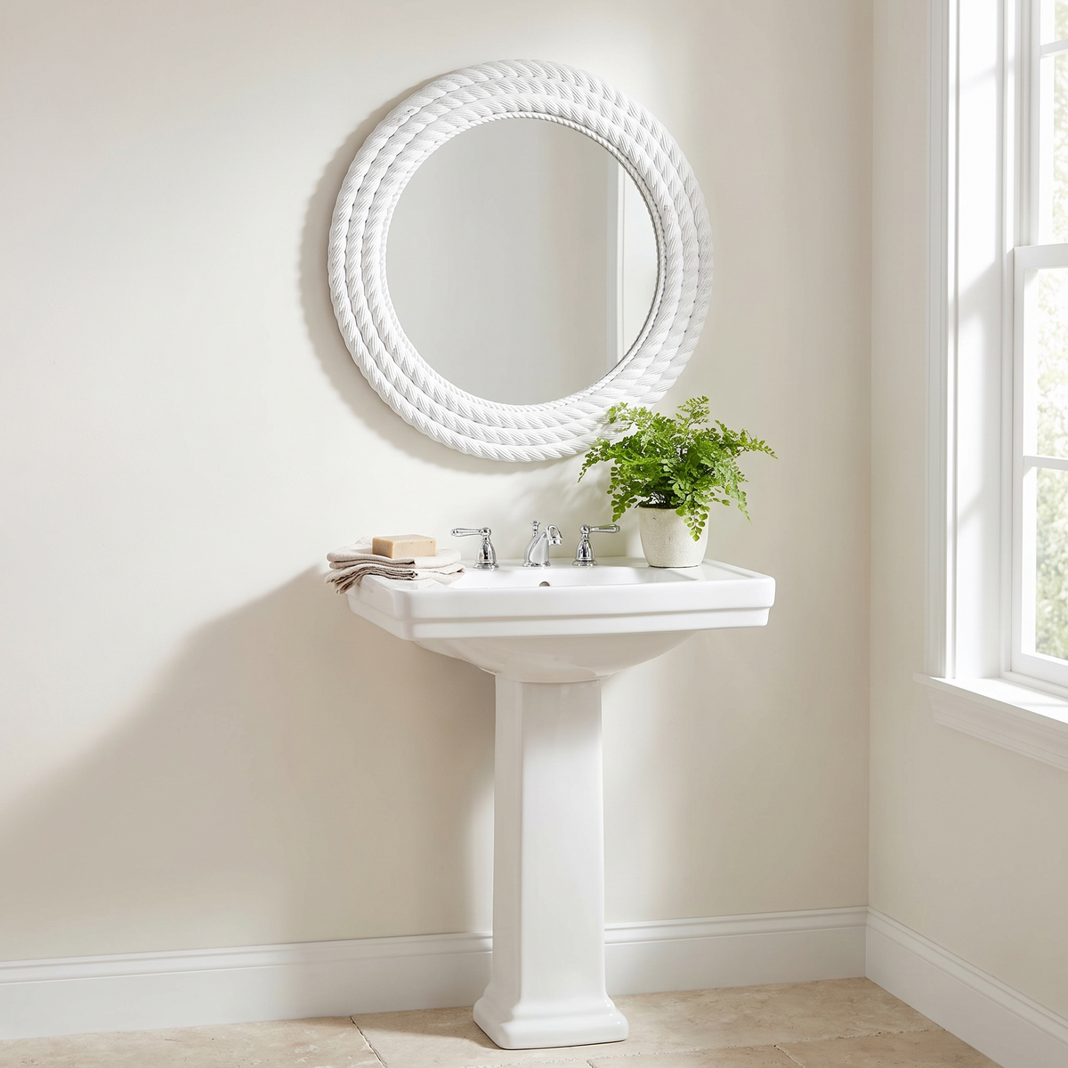 Polverigi Round White Mirror
