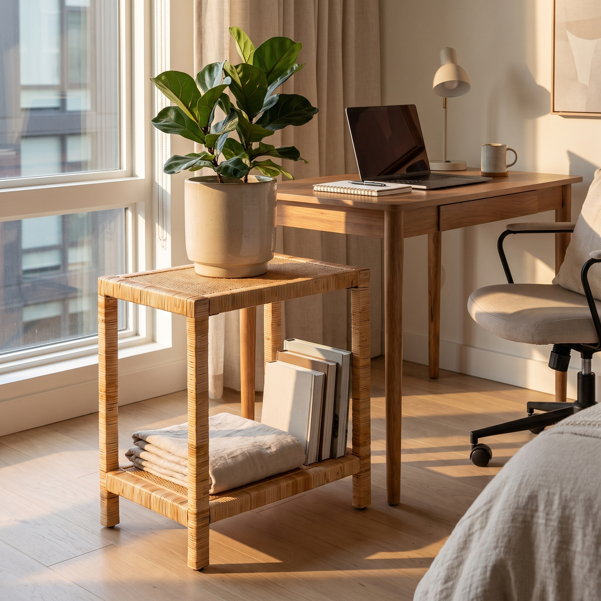 Rafina Rattan Rectangle Side Table, Care, shipping and returns
