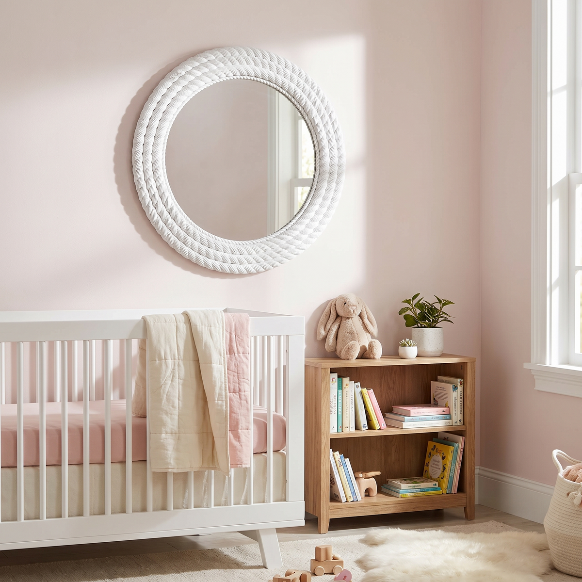 Polverigi Round White Mirror, A round that fits anywhere