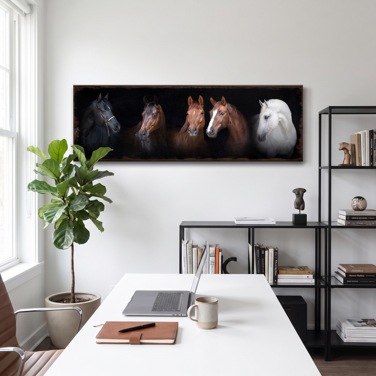 A Family Of Horses Canvas Wall Art, Ready to hang, ships free