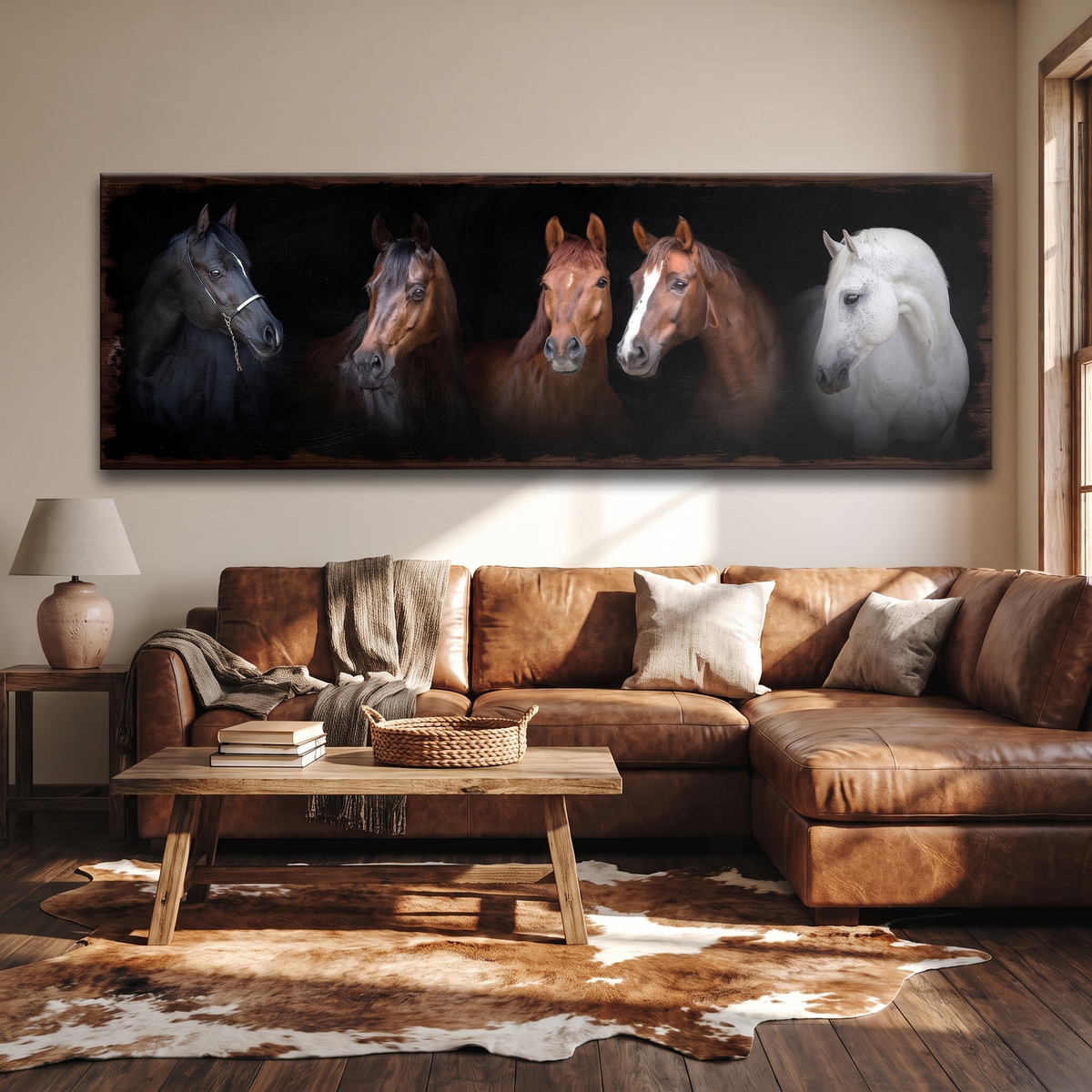 A Family Of Horses Canvas Wall Art
