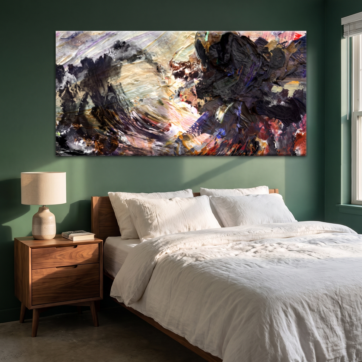 Waves Abstract Painting Canvas Wall Art, A wide canvas for impact