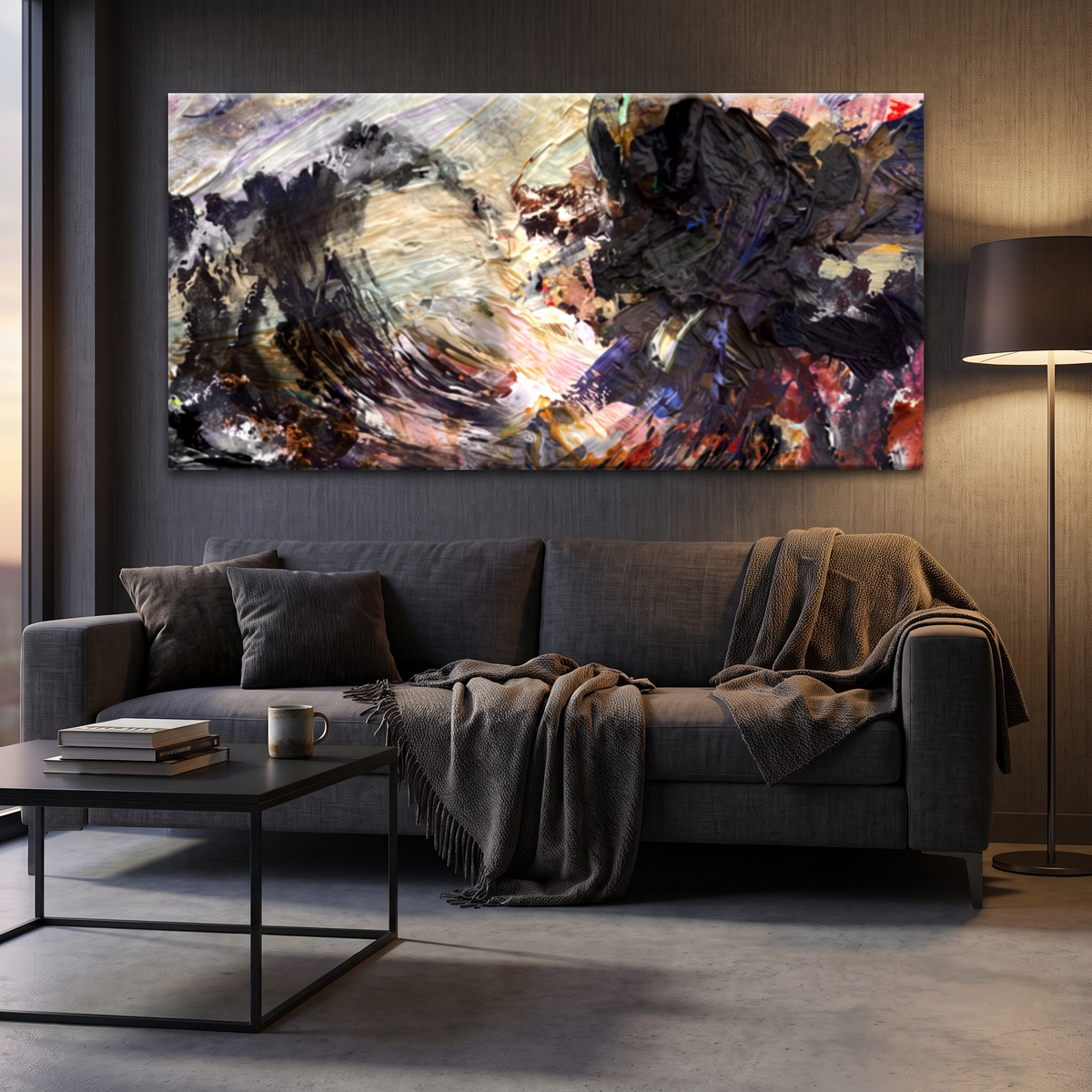 Waves Abstract Painting Canvas Wall Art