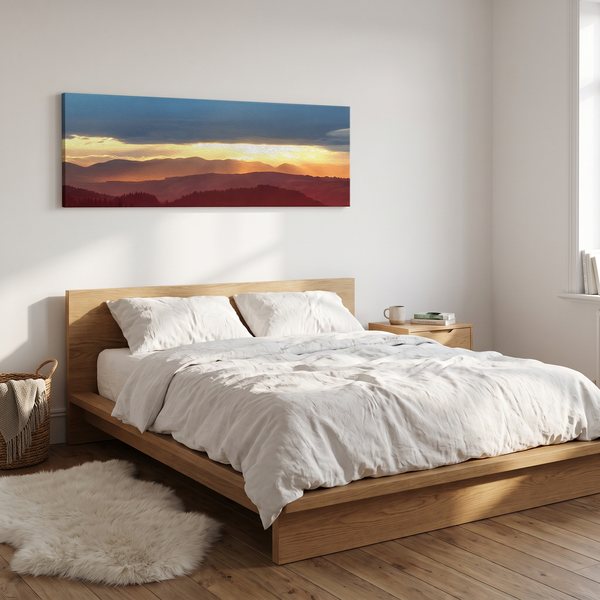 Dear Mountains Canvas Wall Art, A narrow panel, three sizes