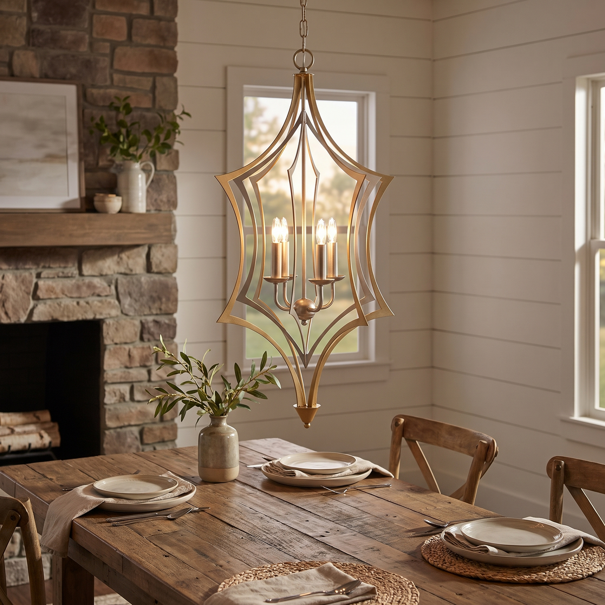 Kenna Chandelier, shown in use