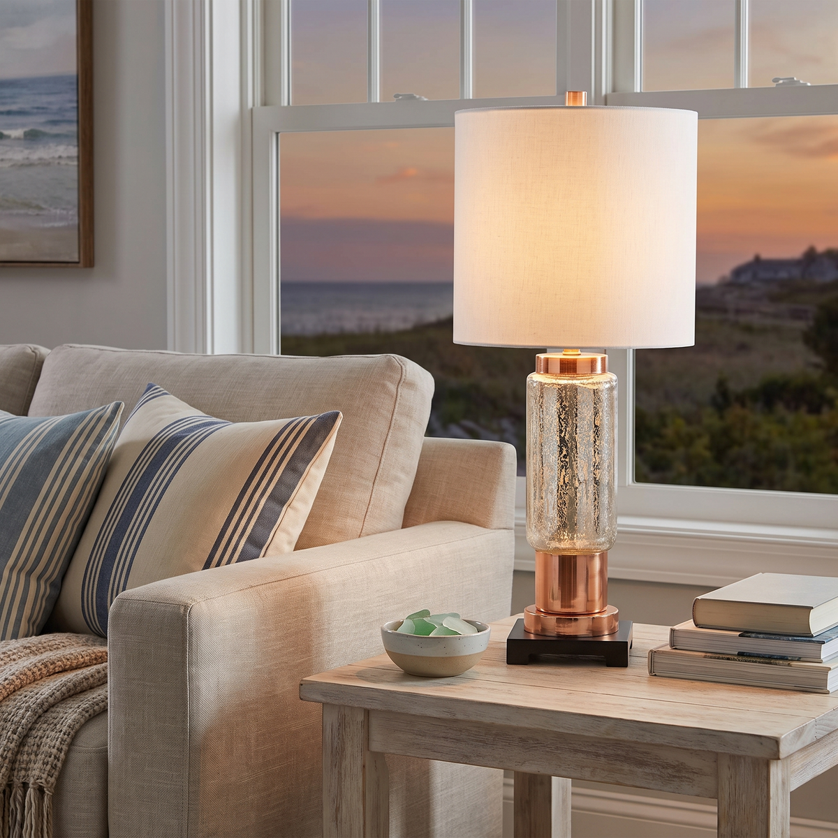 Kawayan Table Lamp, shown in use