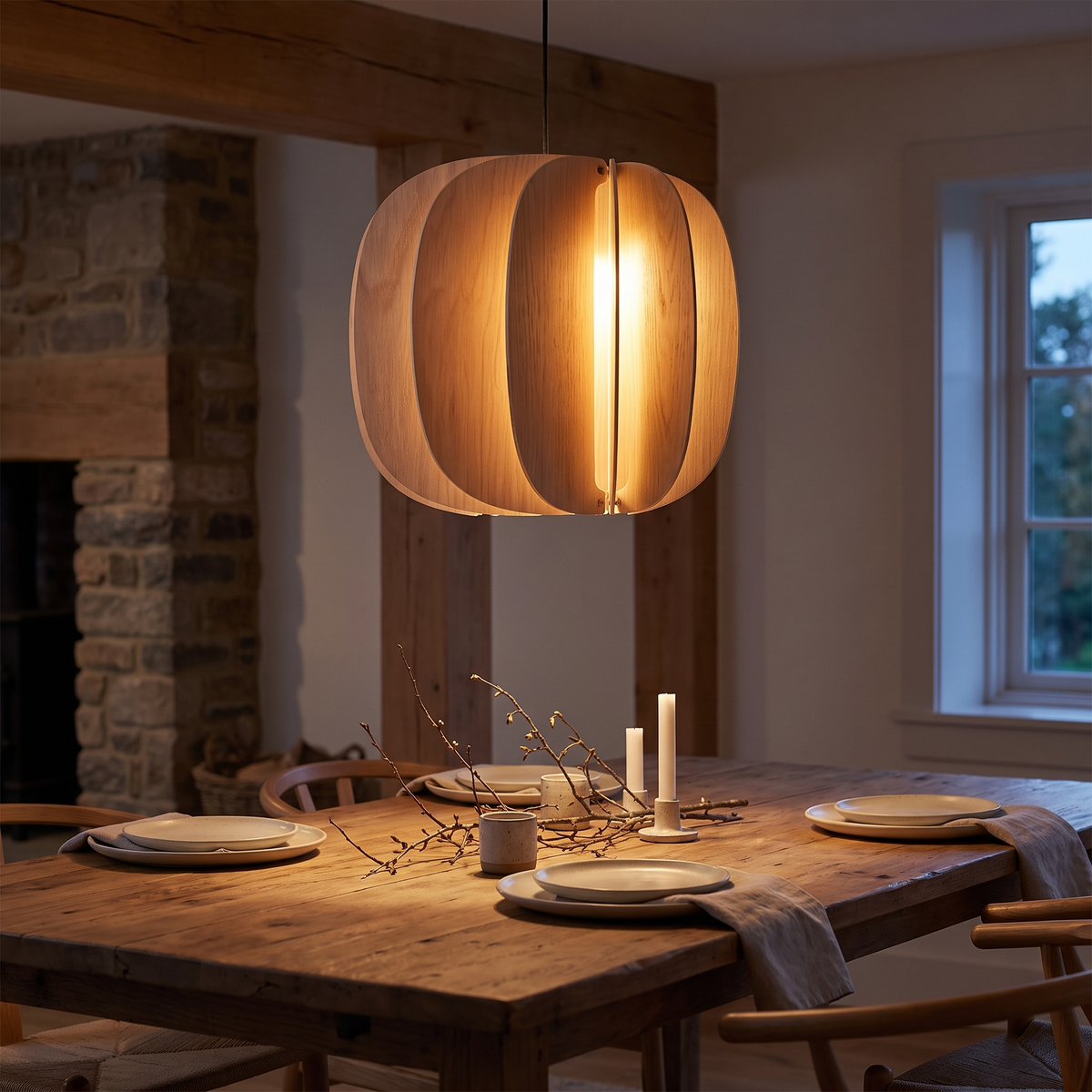 Fin II Pendant Light, shown in use