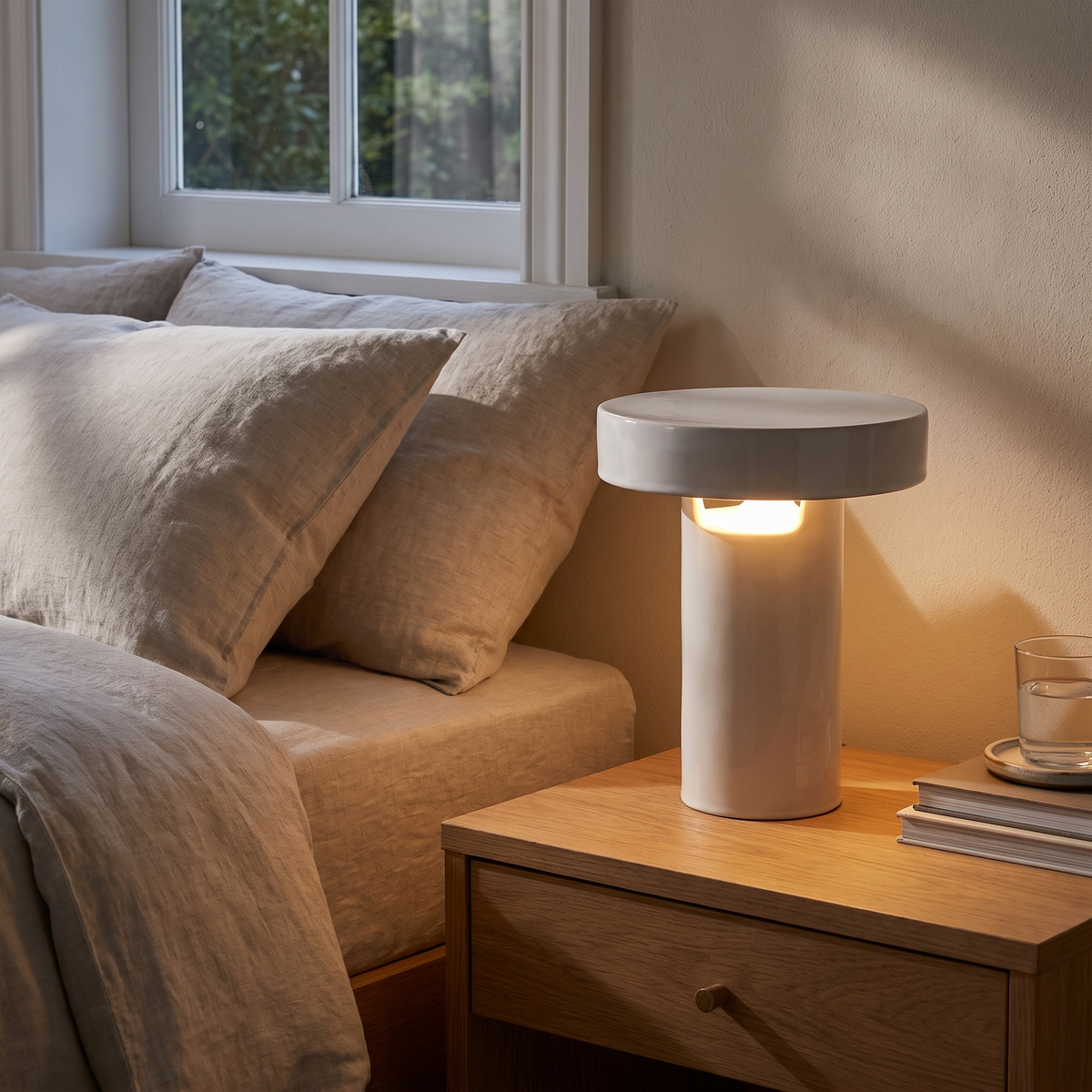 Slot Table Lamp, shown in use