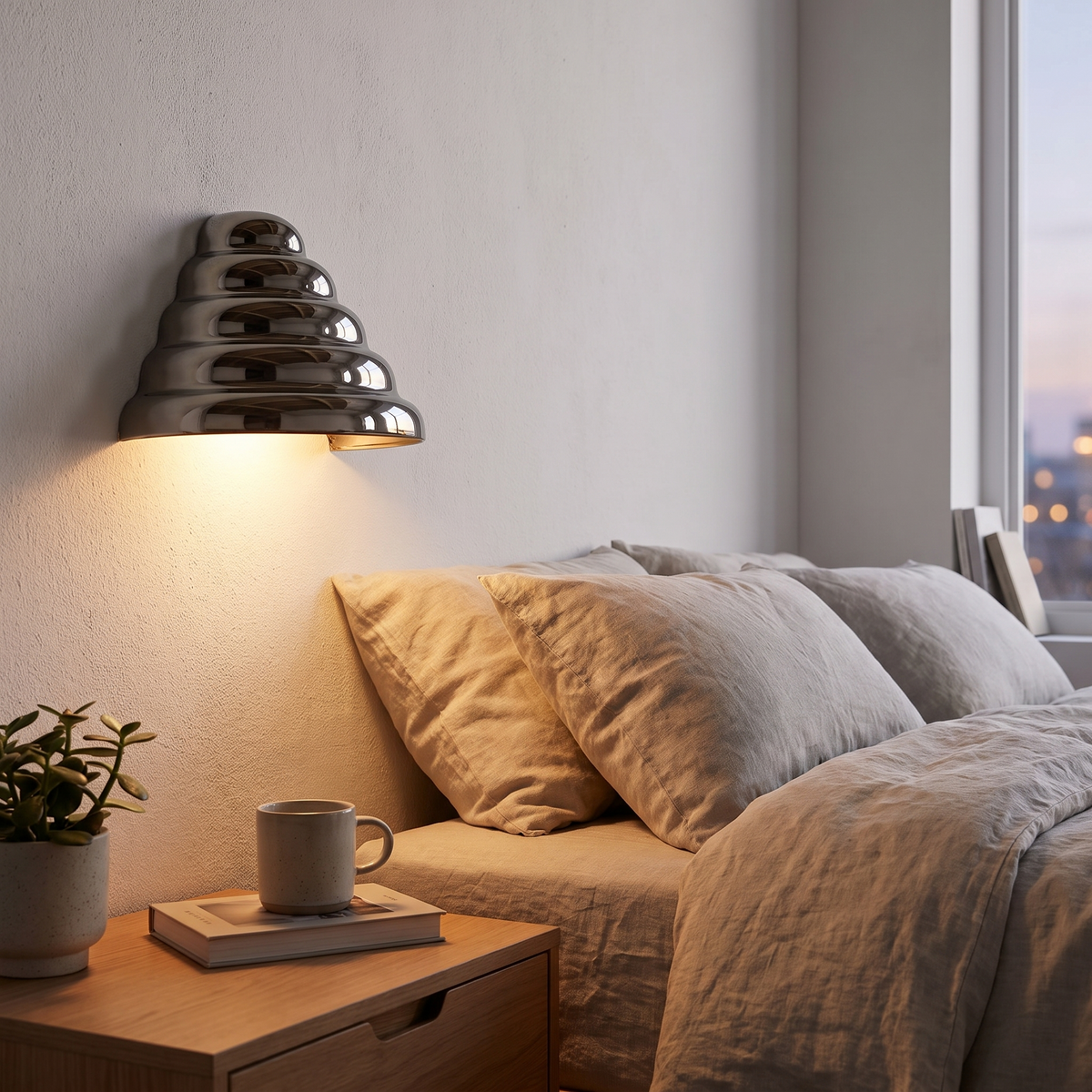 Ripple Conical Wall Sconce, shown in use