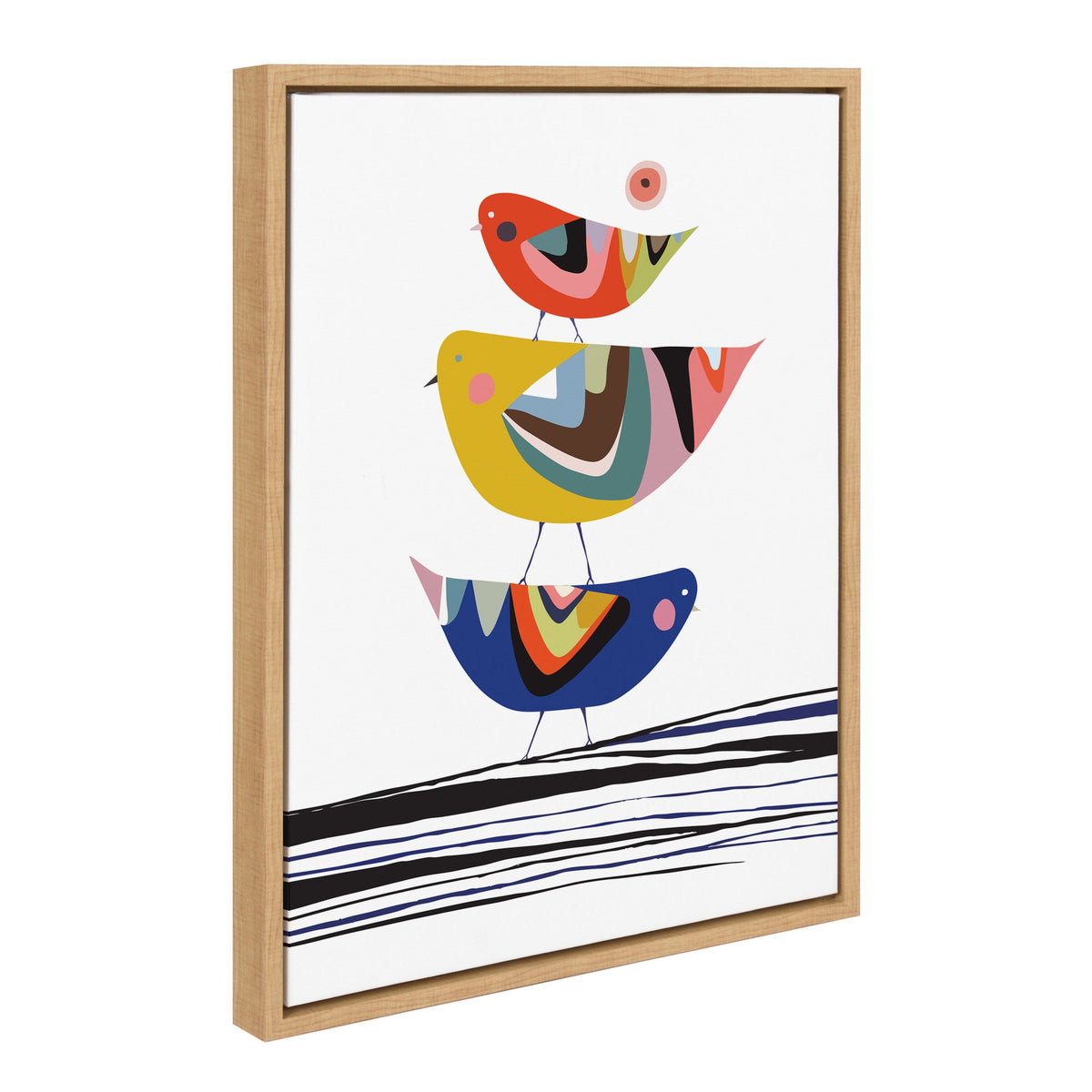 Sylvie Whimsy Modern Framed Canvas Set of 4