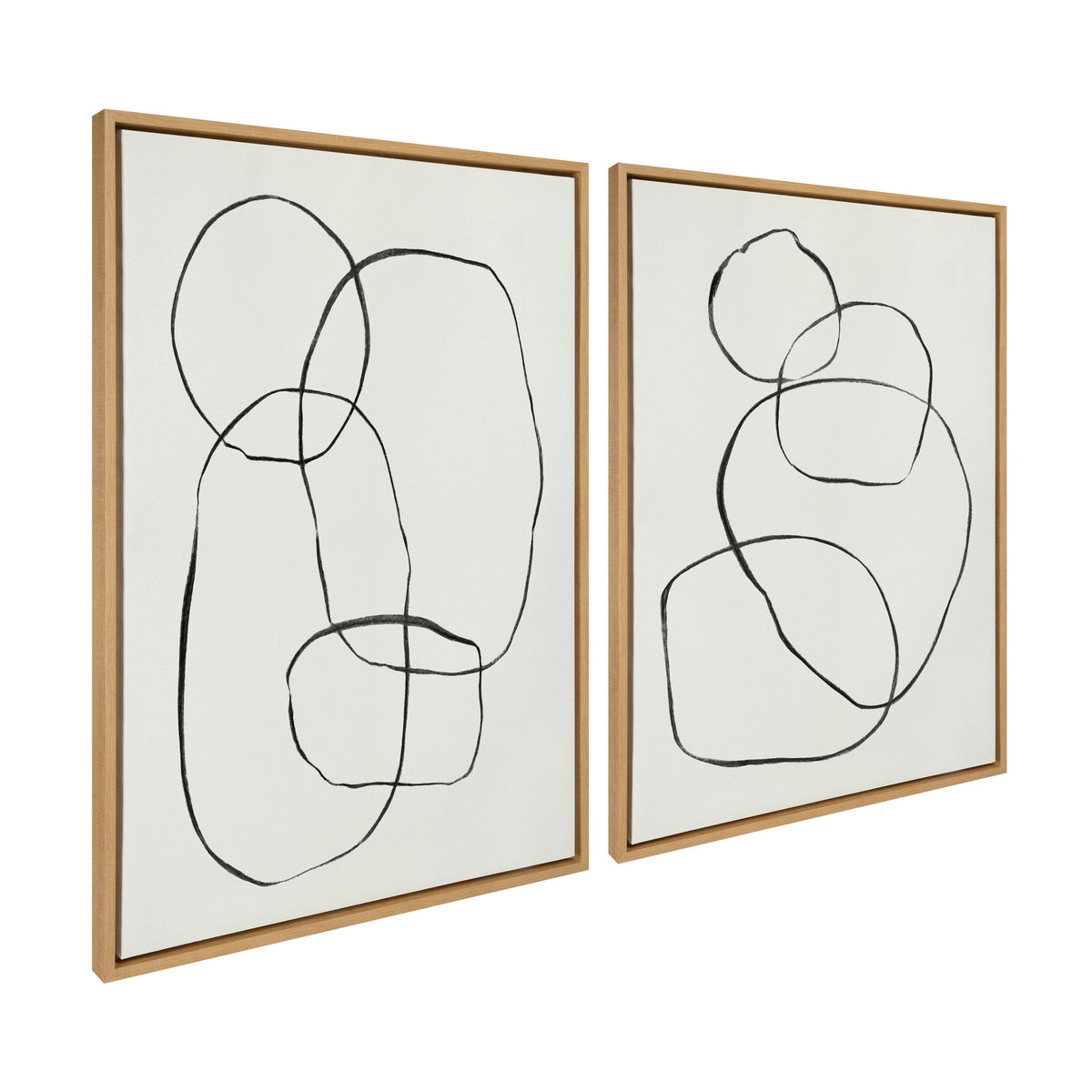 Sylvie Going in Circles Framed Textured Canvas Set of 2 by Teju Reval of SnazzyHues