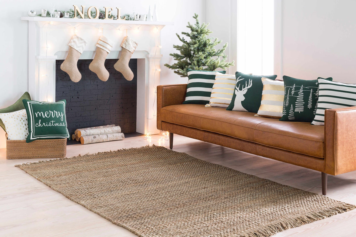 Hovland Hand Woven Natural Jute Rag Rug