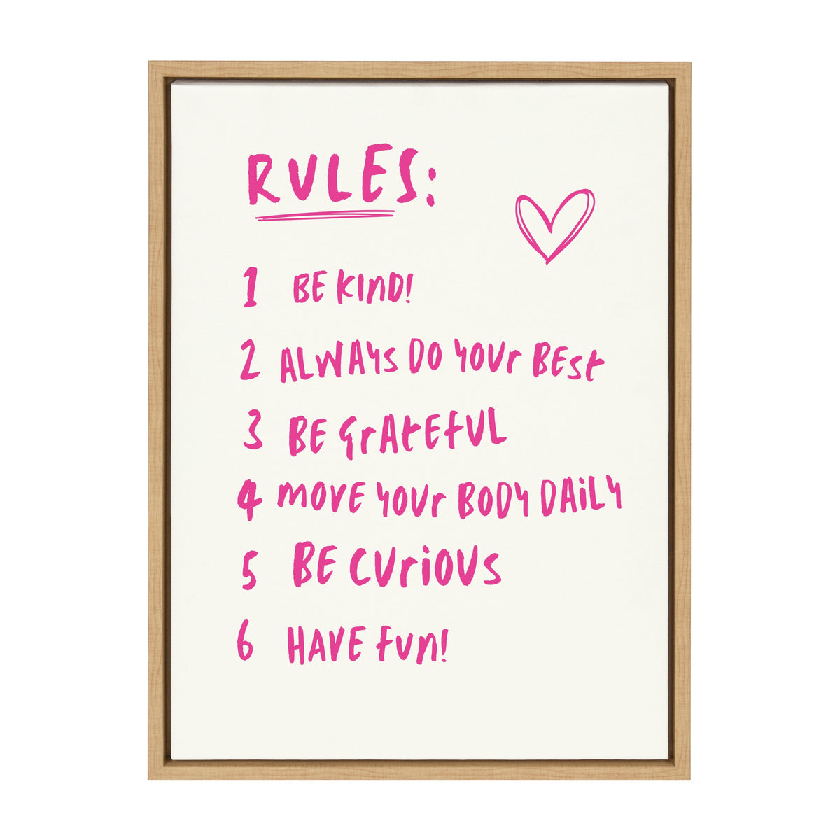 Sylvie House Rules Framed Canvas by Honey Island Studio