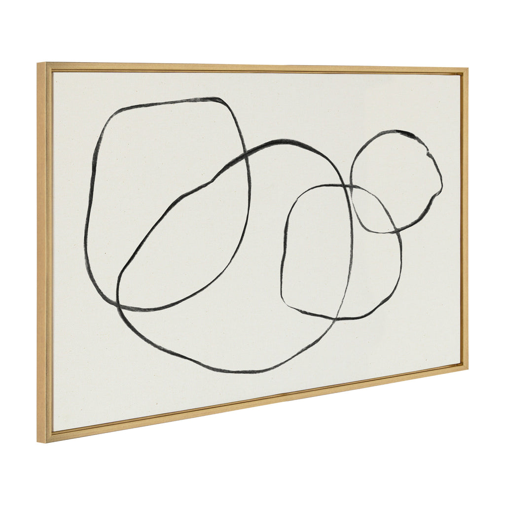 Sylvie Going in Circles and Minimalist Woman Framed Canvas Set of 3 by Teju Reval of SnazzyHues