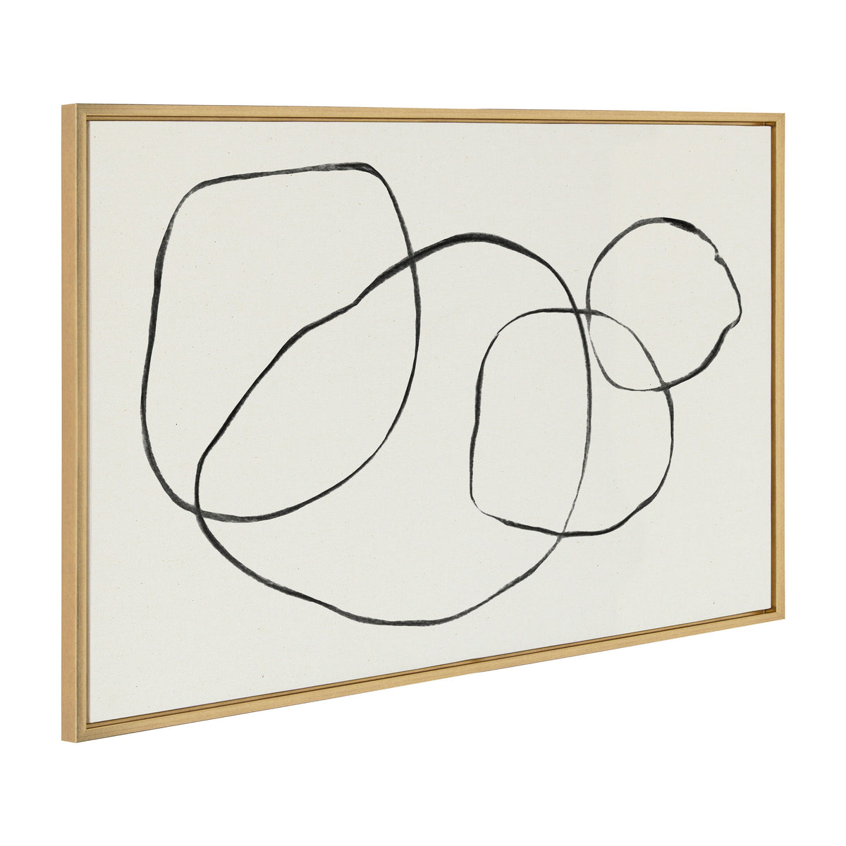 Sylvie Going in Circles and Minimalist Woman Framed Canvas Set of 3 by Teju Reval of SnazzyHues