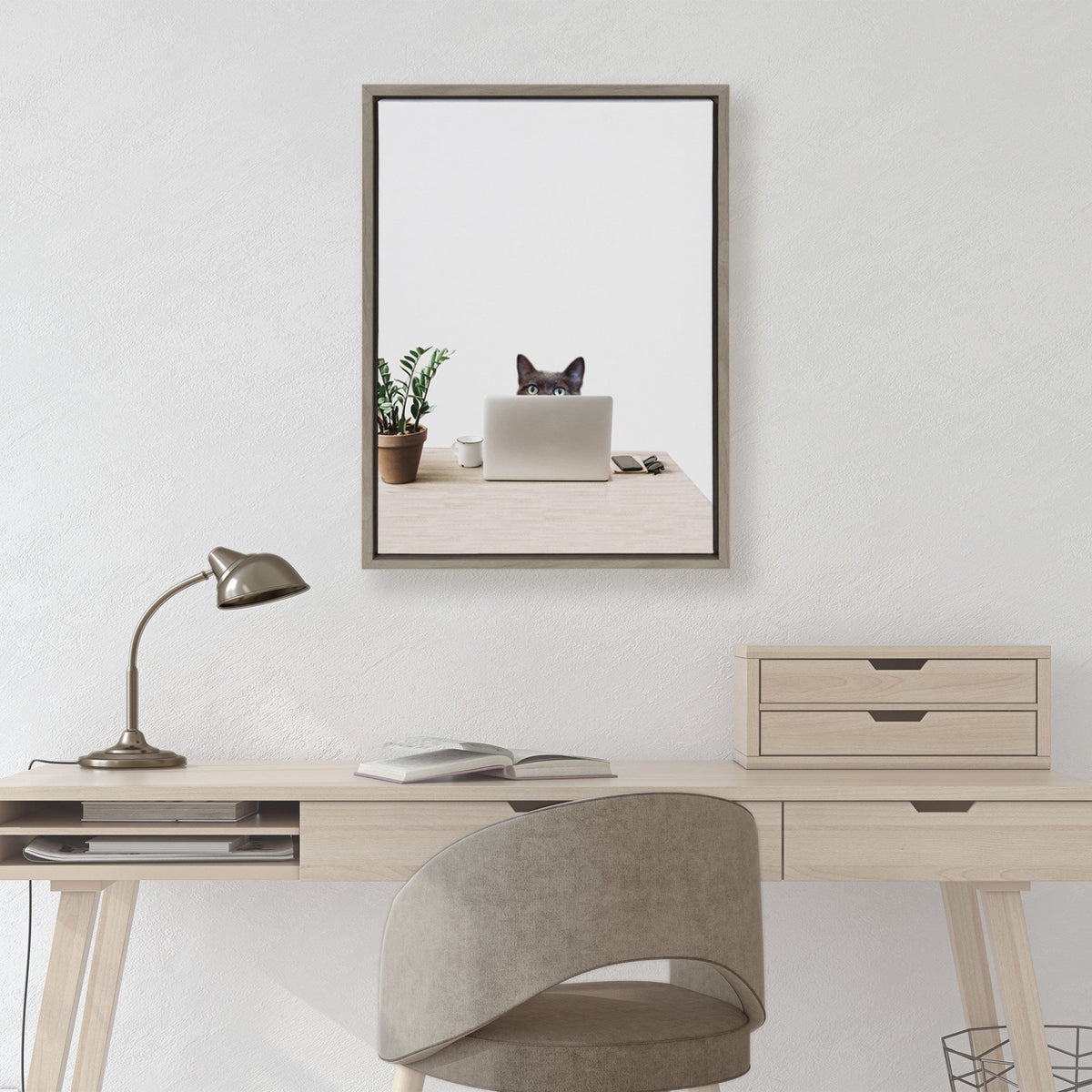 Sylvie I’m Cherise the Creative Cat Framed Canvas by The Creative Bunch Studio