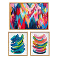 Sylvie Brushstroke and Bright Abstract Framed Canvas Set of 3 by Jessi Raulet of Ettavee