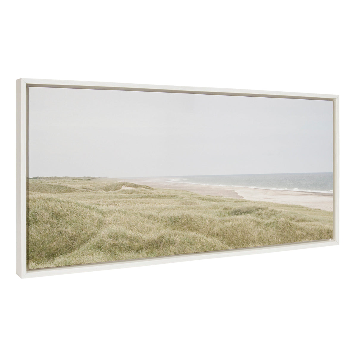 Sylvie Peaceful and Serene Coastal Landscape Framed Canvas by The Creative Bunch Studio