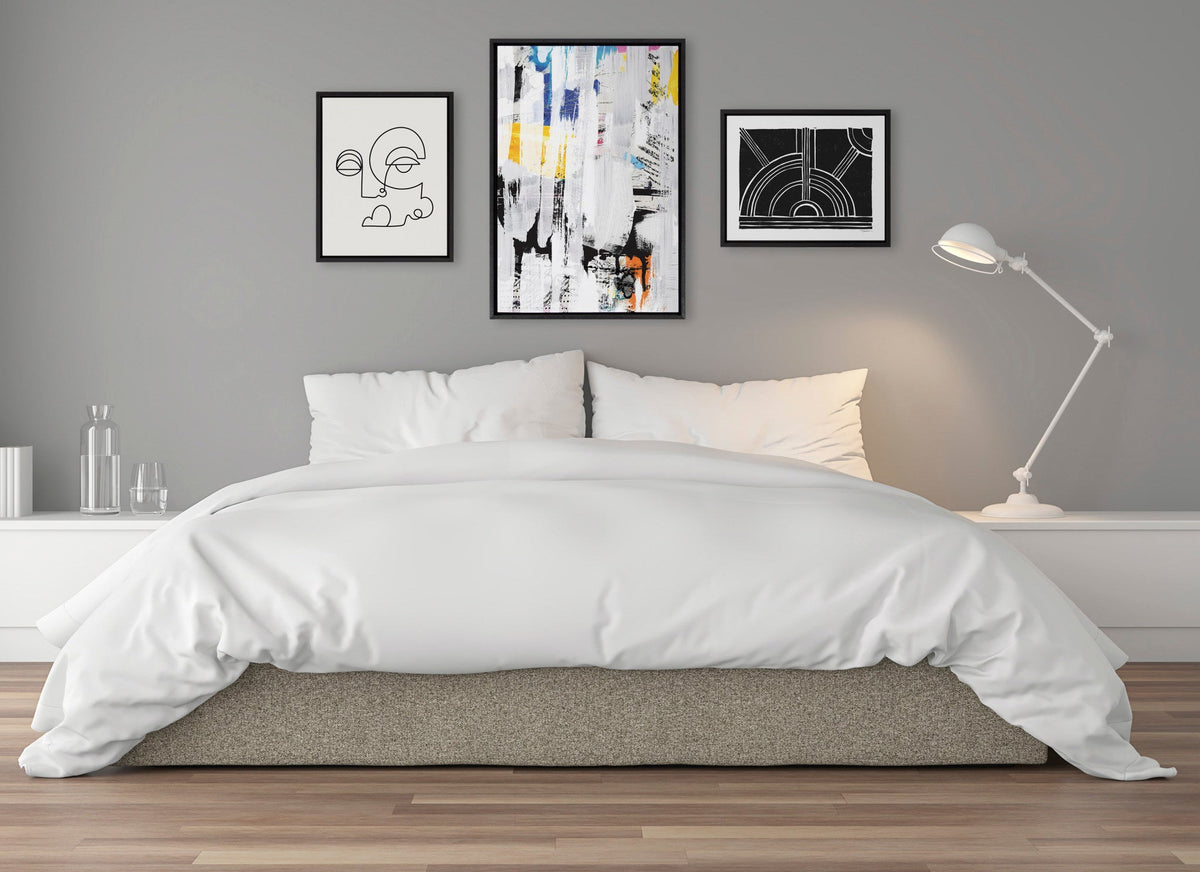 Sylvie NC Street Art 2, Inner Battle, and Abstract Sunset Framed Canvas Set of 3