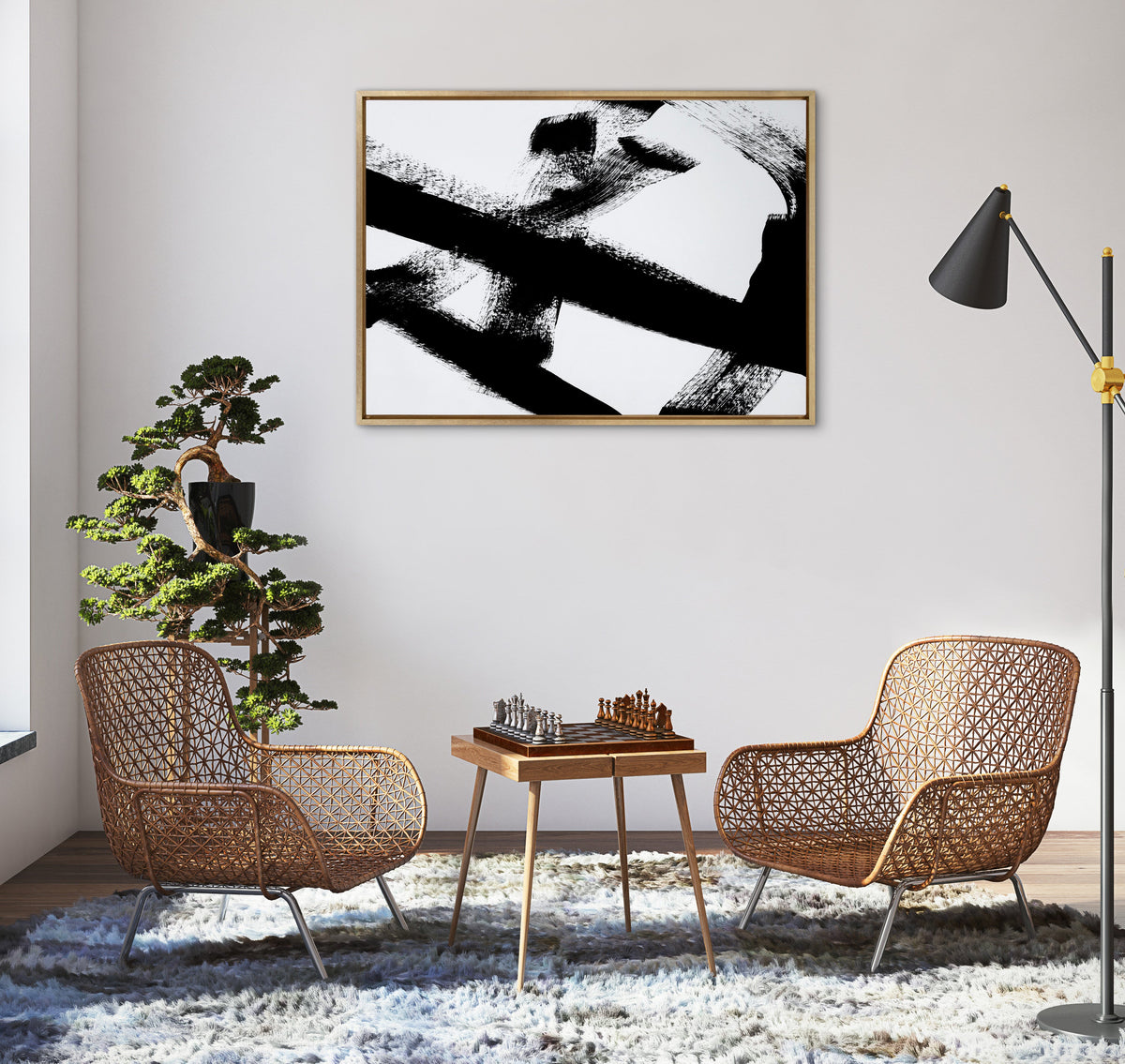 Sylvie Gesture I BW Framed Canvas by Amy Lighthall