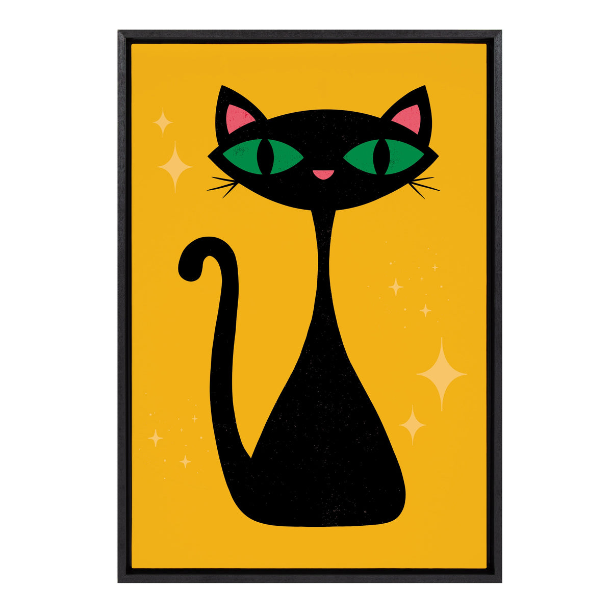 Sylvie Retro Cat Framed Canvas by Carrie Cantwell