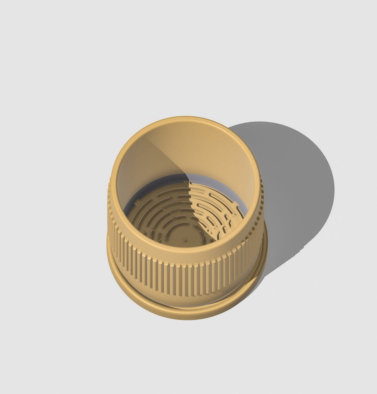 Half Mid-Century Ribbed Planter with Drainage and Saucer