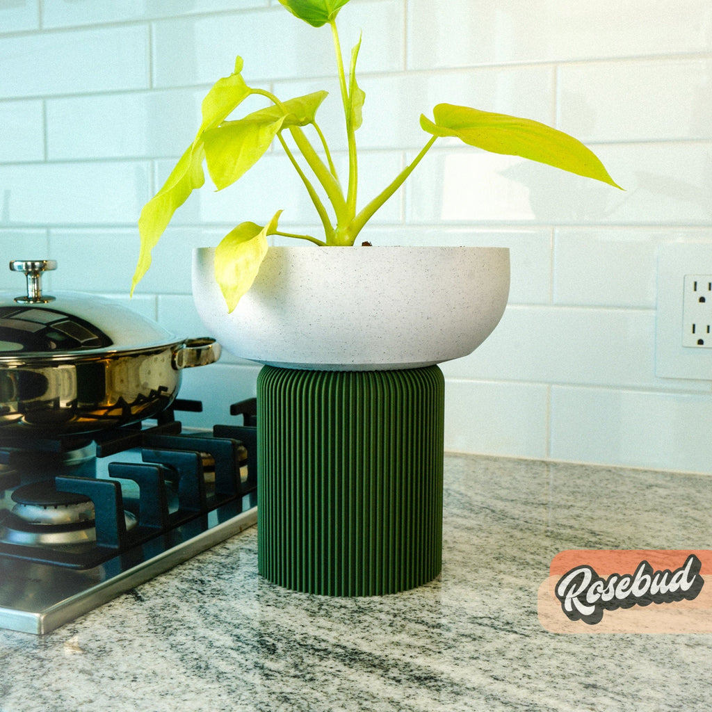 Modern Pedestal Plant Pot, Two-Piece