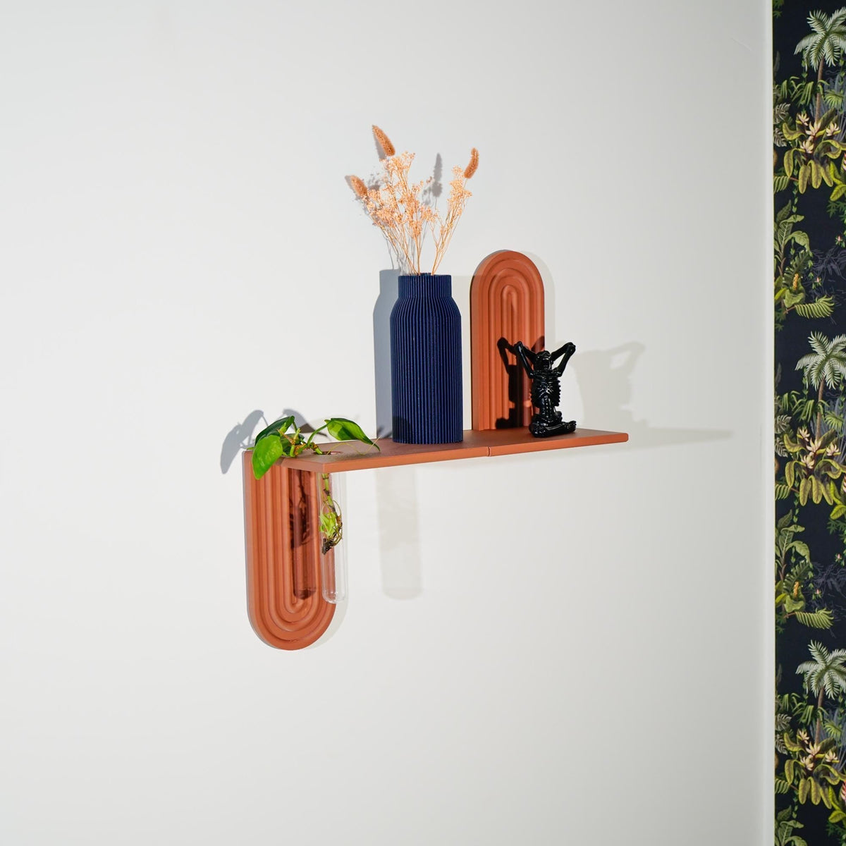 Arch Oval 3D-Printed Floating Wall Shelf with Propagation Station
