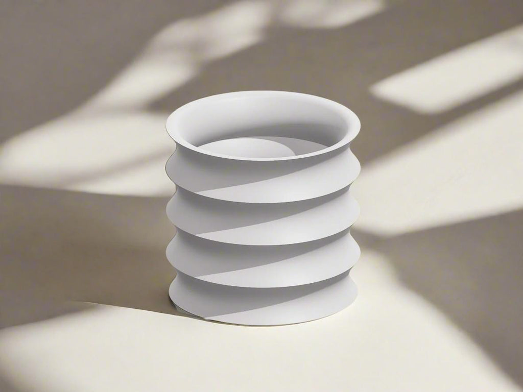BRIM Wavy 3D-Printed Indoor Planter with Drainage