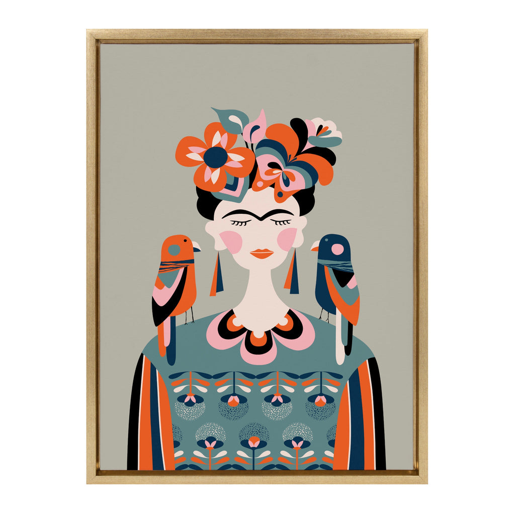 Sylvie MCM Frida Kahlo Framed Canvas by Rachel Lee of My Dream Wall