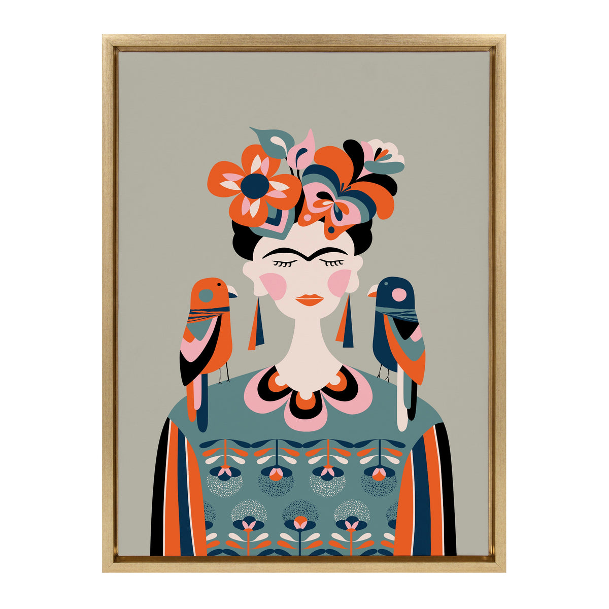 Sylvie MCM Frida Kahlo Framed Canvas by Rachel Lee of My Dream Wall