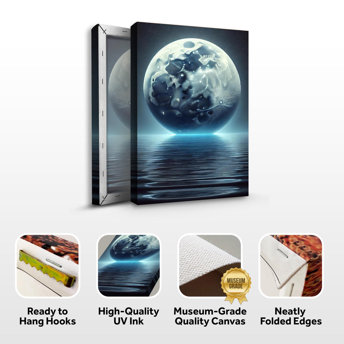 Cool Moonlight Glow Canvas Wall Art