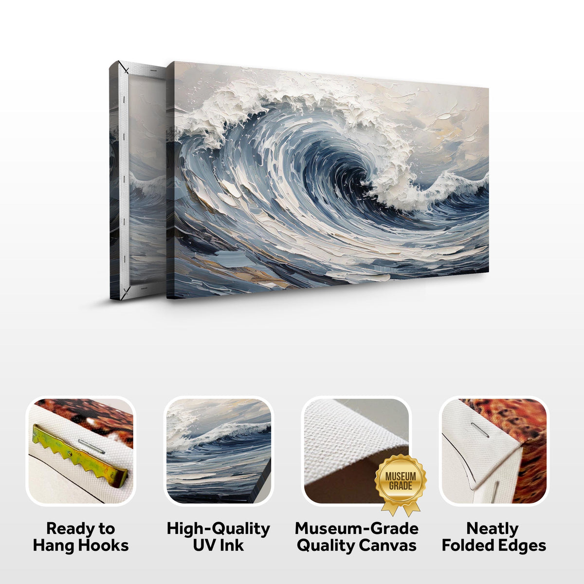 Modern Ocean Wave Canvas Wall Art