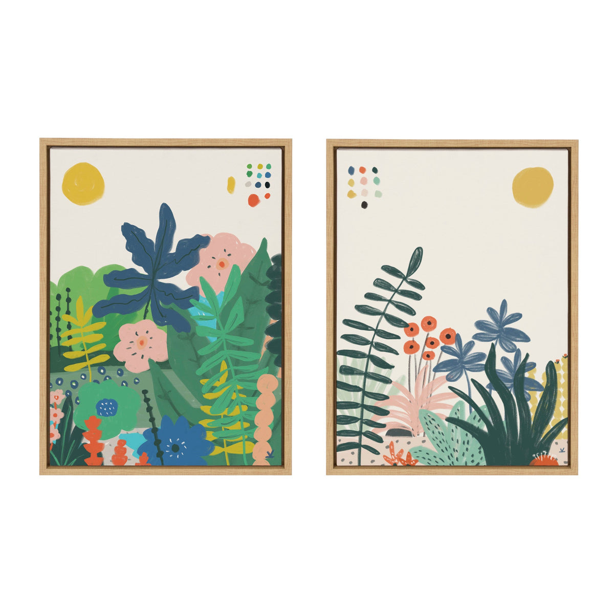 Sylvie Zen Garden 1 and 2 Framed Canvas Art Set of 2 by Kelly Knaga