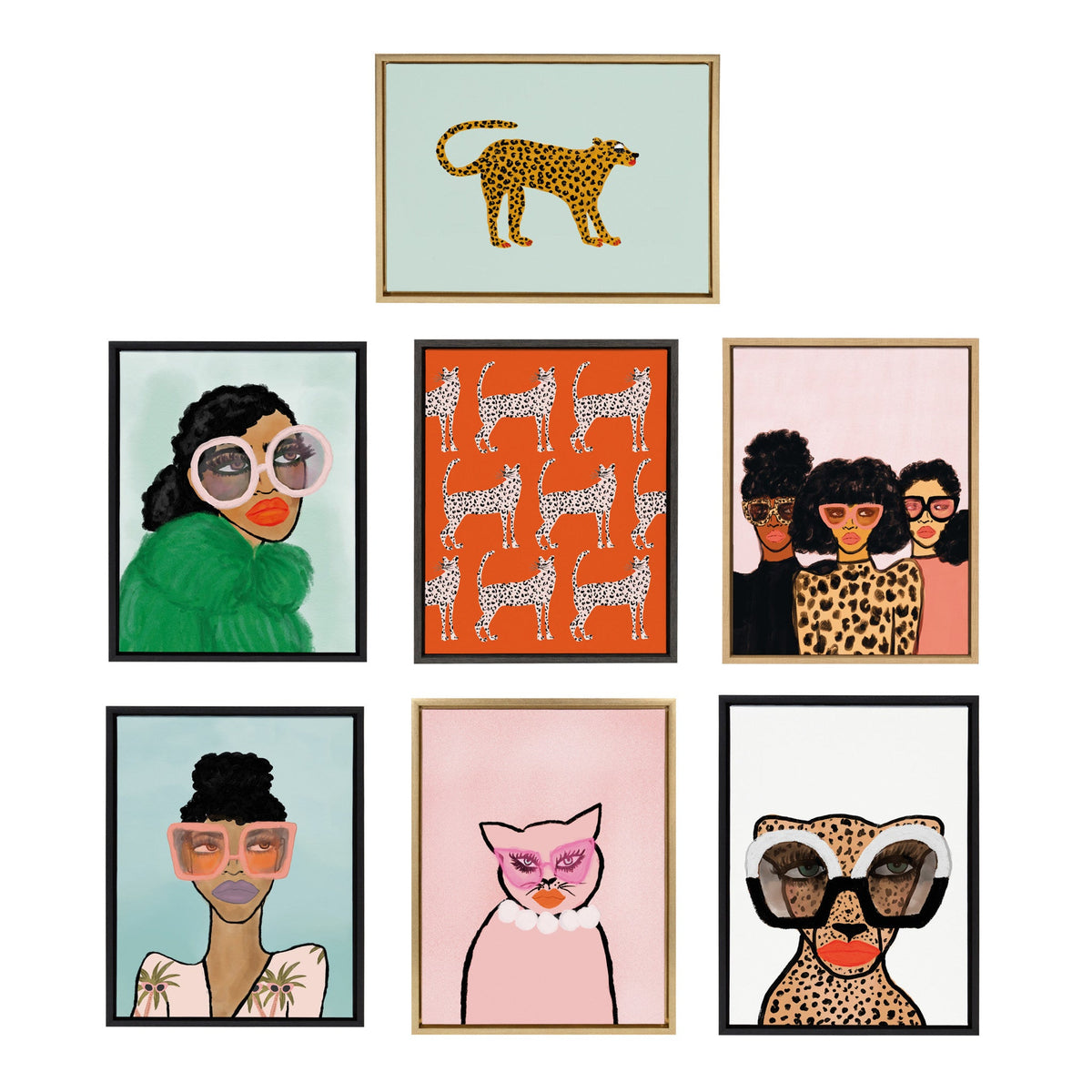 Sylvie Green Coat Framed Canvas by Kendra Dandy of Bouffants and Broken Hearts