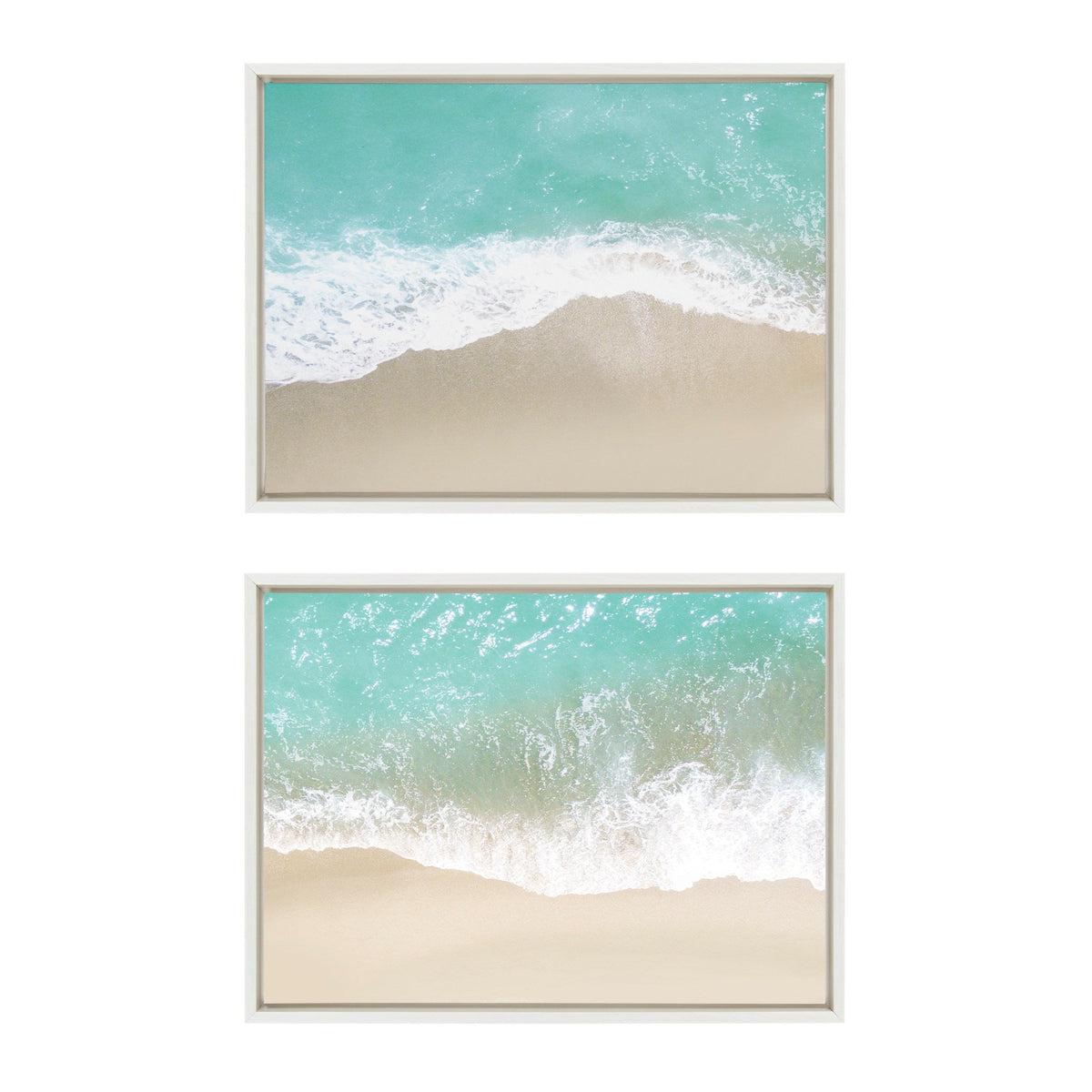 Sylvie Ocean Beach Fantasy Left and Right Framed Canvas Set of 2 by The Creative Bunch Studio