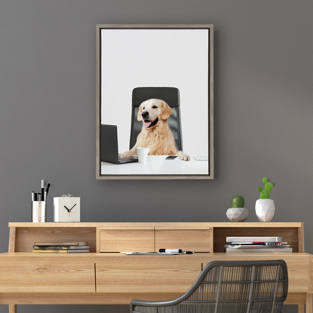 Sylvie I’m Denzel, President Framed Canvas by The Creative Bunch Studio