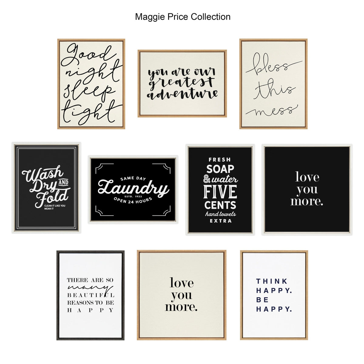 Sylvie Good Night Sleep Tight Framed Canvas by Maggie Price