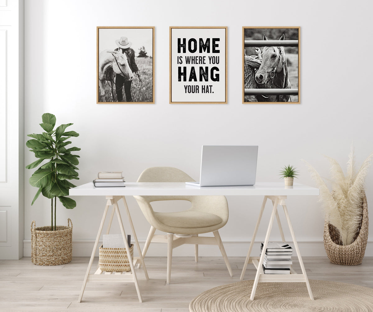Sylvie Home Hat Framed Canvas by The Whiskey Ginger