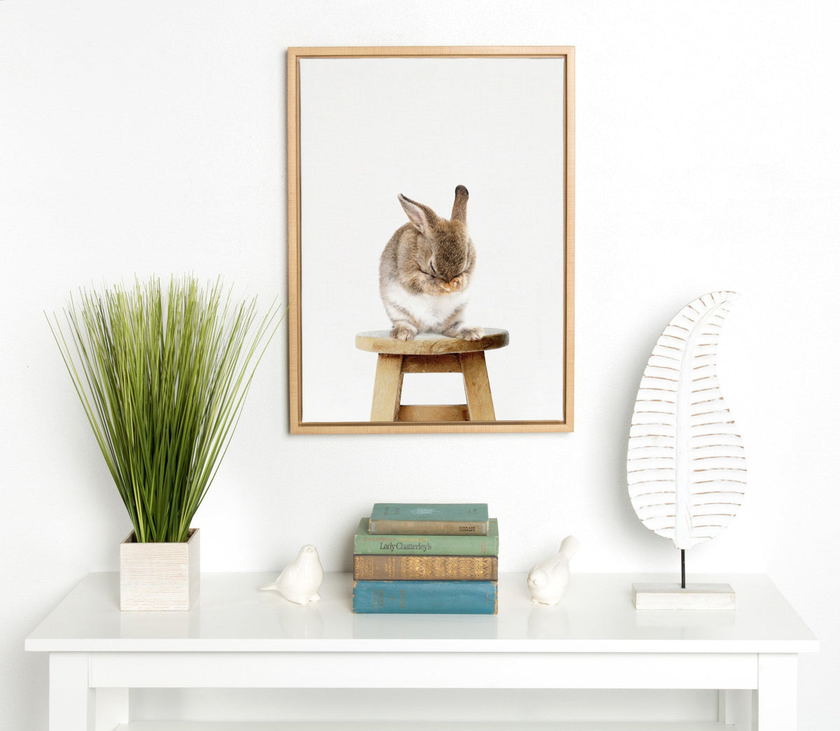 Sylvie Shy Rabbit Framed Canvas by Amy Peterson